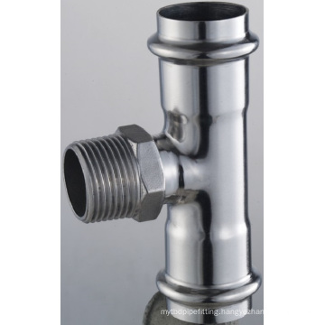 Dn40*1/2, Od42.7mm SUS304 GB Male Tee (Male T-Coupling)